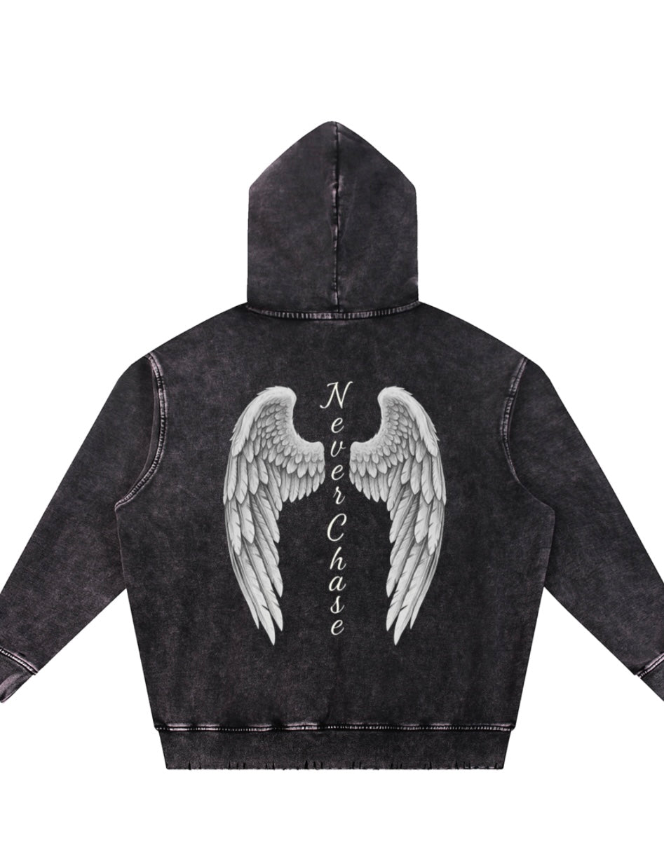 Acid-Washed Ghost, Never Chase Hoodie